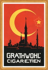 Grathwohl Cigaretten Orient Türkei Kirche Kunstdruck Reklame A2 109 Gerahmt