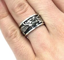 asiatischer Drache Drehring 925 Silber Ring massiv Schmuck Bandring 18.8mm / 59