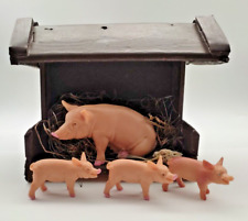? Vintage Krippen-Zubehör: DIY Schweinestall mit Sau und 3 Ferkeln (Schleich)