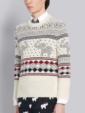 Thom Browne weiß Mohair Wolle
