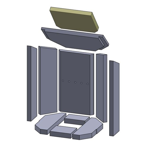 Heizgasumlenkplatte oben 268 - , x