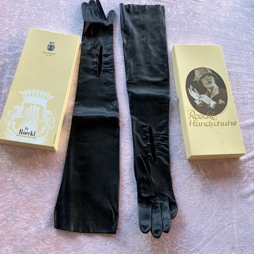Damen leder handschuhe lang - leder,