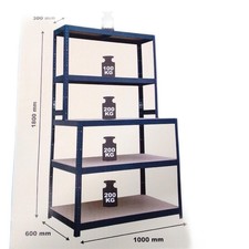 Regalux Metall-Schwerlast-Stufenregal R 200 Multi (B x H: 100 x 180 cm, Tiefe: 6