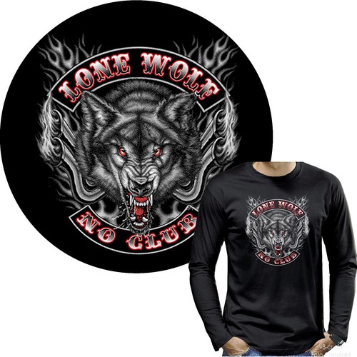 Biker shirt langarm wolf - t-shirt,