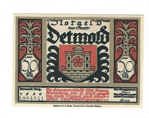 Notgeld detmold stadt - notgeld,