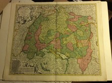 Kupferstichkarte Schwäbischer Reichskreis ca 1740 Schenk/Visscher MAP/F