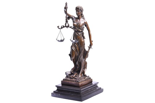 Justitia bronze figur 35cm - figur,