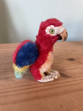 Steiff Tier Stofftier 2520.12 Papagei Lora 13 cm, 50er, 60er, 50s, 60s, Button