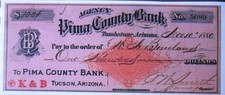 USA- Scheck einer Bank von