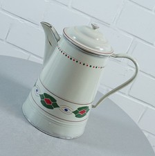 seltene große Emaile Kanne Milchkanne Wasserkanne 4,4 L Art Dèco 1930er Jahre