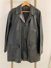 thomas i punkt mittellange Lederjacke für Herren, schwarz, Größe XL