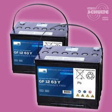 Batterie-Satz 2 Stck Blei Gel Akku 12V 63 Ah 63A für Scooter Meyra Cityliner 415