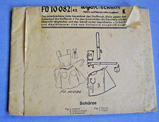 Lyon Schnitt Schnittmuster 30/40er Jahre Nr. FO 10082 Schürze Größe 42 Vintage