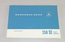 Betriebsanleitung Mercedes-Benz W111 250 SE Coupé + Cabrio Stand 09/1965