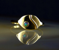 Ring Gold 333 Opal blau 17,4 mm - elegant modern & wunderschön schimmernd 8 k 