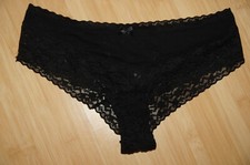 H&M 2xPack Panty Tanga Slip Hotpants Höschen Spitze schwarz Gr 34 S NEU
