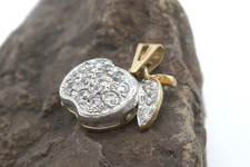 Anhänger 585 GOLD 14 Karat Gelbgold bicolor Apfel oro pendantif pendant G4036/23