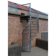 Minka Außenspindeltreppe Rondo Zink Smart 38-305,5cm Geschosshöhe Balkon Treppe