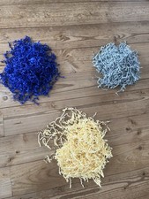 ZickZackPack Füll- Verpackungsmaterial Papierwolle Silber, Beige u. Blau je 85g