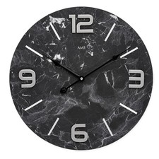 AMS 9707 Wanduhr Quarz analog modern Holz