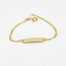 ID/Schild Armband Figaro 585/- 14k Gelbgold ca. 14,0 cm  -Neu-