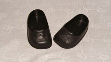 ACCESSOIRE Vintage chaussures noires grande poupée JUMACO (8,5x4,5) SHOES PUPPET
