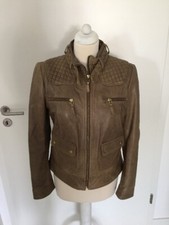 Zara Woman Leather Biker Leder Jacke Blogger Bikerjacke Vintage Rarität Taupe