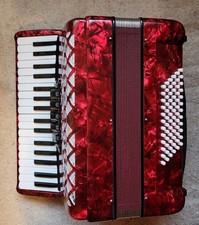 Classic Cantabile Akkordeon 72 Bässe "Secondo V" Rot inkl. Tasche & Halteriemen