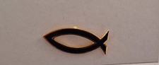 Ansteckpin Fisch, Christl. Symbol, Schwarz, 2x1 cm