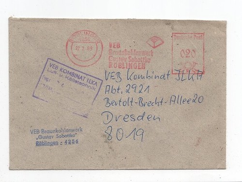 Ddr brief absenderfreistempel - ddr,