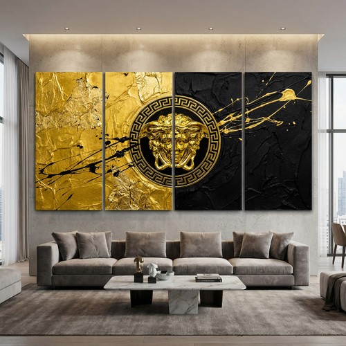 Goldene medusa wandkunst - goldene,