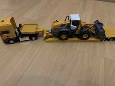 Siku Scania Fried Spedition Tieflader mit Liebherr 580 5875 Radlader wie neu