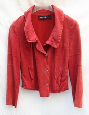 Lederjacke N4 rot MARC CAIN 40 Ziegenvelour Waschleder Leder Blazer edel LUXUS