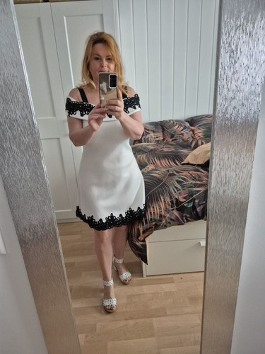 Kleid weiß schwarz tanzkleid - kleid,