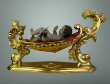 Wiege Mit Kind Jesus Göttlichen Infante Blatt Gold Baby Ihs 58x15cm Schlitz