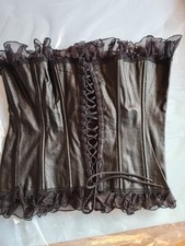 Kunst leder corsage - , schwarz