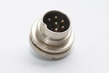 Kleintuchel-Einbaustecker v. Binder Serie 680, 6-pol, verschraubbar, Metall, NOS