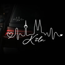 Köln Skyline Herzschlag Aufkleber Auto | Farben Größen | Cologne |  Sticker 747