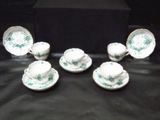 MEISSEN INDISCHE MALEREI GRÜN 10 TL. MOKKA SERVICE SET