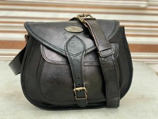 Vintage schwarz Öl gewachstes Leder Messenger Schulter Umhängetasche 13 Zoll ...