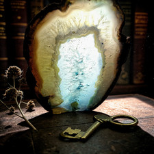 Achat-Geode-Teelichthalter