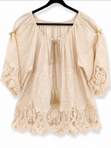 Boho bluse spitze beige creme - boho,