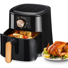 Heißluftfritteuse XXL Air Fryer 1800W Fritteusen Heißluft Ofen Friteuse Schwarz