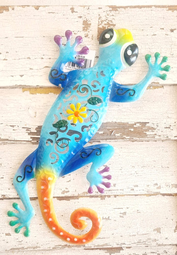 Gecko bunt metall wanddeko - gecko,