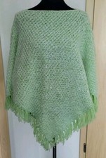 Poncho Grün Weiß Gr. 36 38