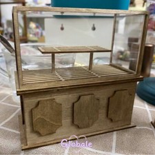 Puppenhaus Miniatur Maßstab 1:12 Unvollendete Kuchenvitrine Bäckerei Holz Möbel