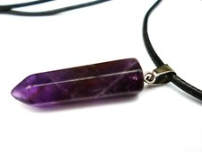 Amethyst Anhänger Obelisk Spitze 3cm Edelstein Pendel Spitze Schmuckband