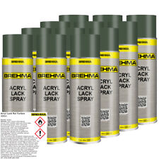 12x BREHMA Acryl Lackspray Ral 6031 Bronzegrün matt Lack Farbe Sprühfarbe 400ml