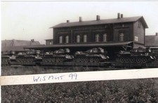 NVA-Foto Oldtimer DDR Landstreitkräfte Kettenfahrzeug Panzer T 34 Bahnverladen