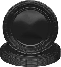 Schwarze Pappteller 16 Stück